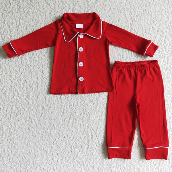 BLP0036 sleepwear boy winter red christmas pajamas