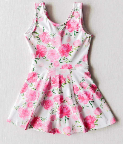 S0315 pre-order baby girl clothes pink roses girl summer swimsuit beach wear