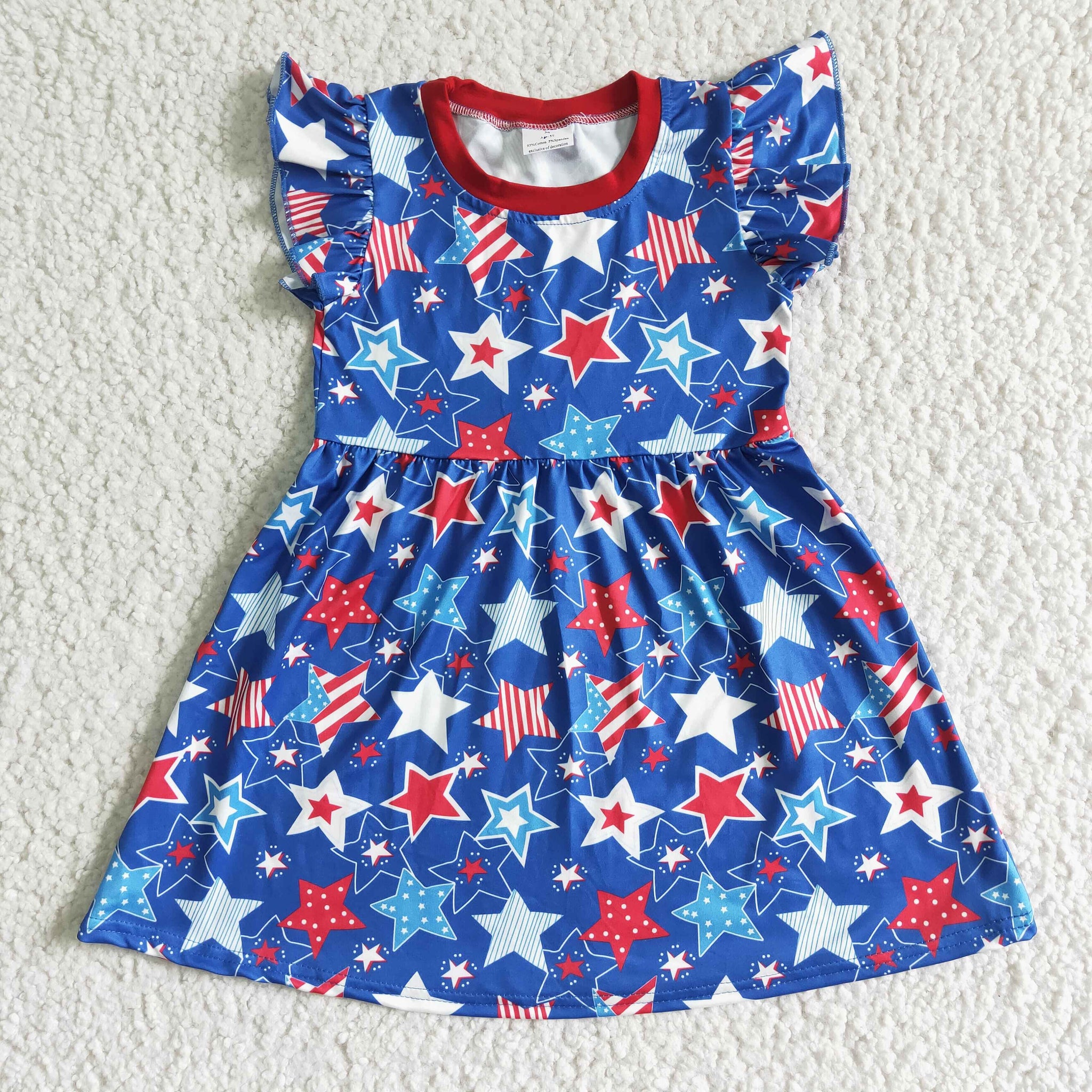 C11-9 kids clothes July 4th star dress