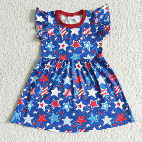 C11-9 kids clothes July 4th star dress-promotion $5.5 2024.4.27