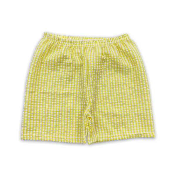 SS0077 toddler boy summer shorts yellow boy seersucker bottom