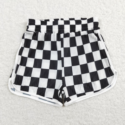 SS0209 toddler clothes summer shorts bottom black and white plaid milk silk baby girl summer bottom
