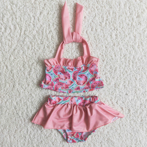 girl summer 2pcs watermelon swim suit