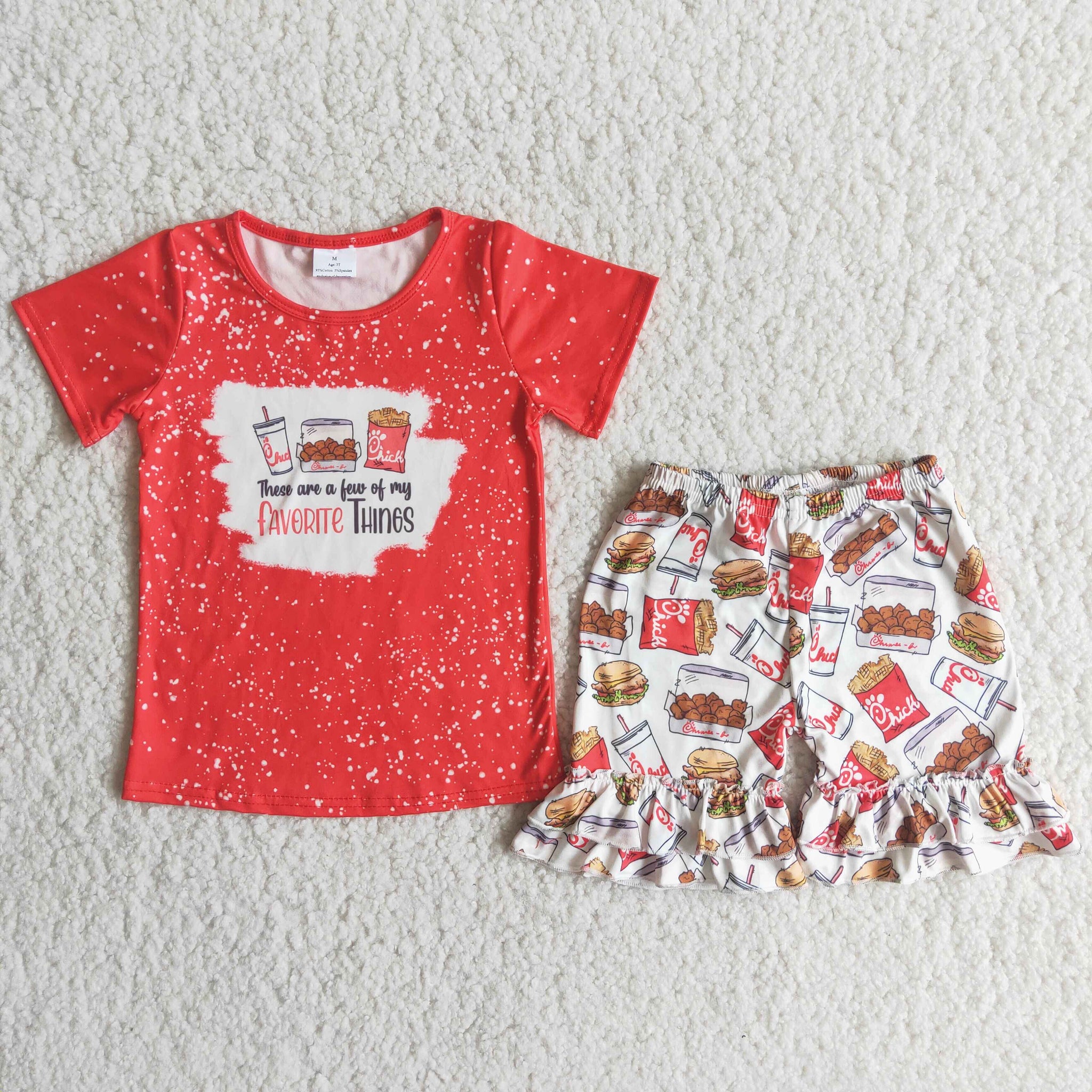 C15-23 toddler girl clothes red girl summer outfit