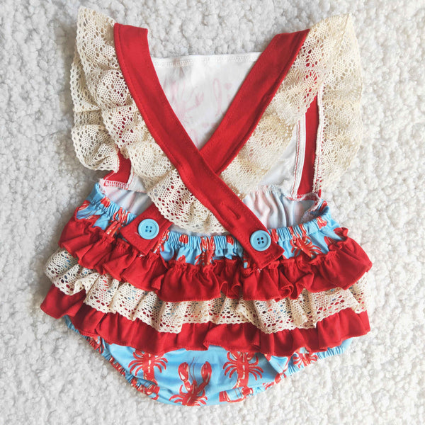 C15-27 girl clothes summer lace lobster crawfish bubble