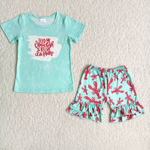 C5-3 baby girl clothes crawfish summer outfits