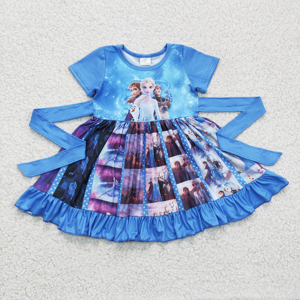 A18-9 baby girl clothes cartoon blue dress