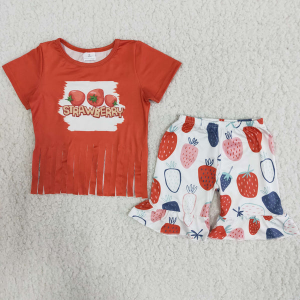 B5-4 promotion baby girl clothes strawberry summer outfits