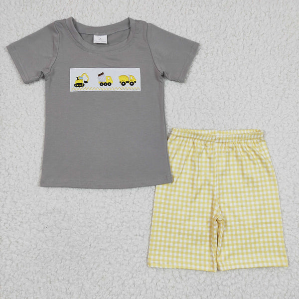 BSSO0124 baby boy clothes embroidery shorts set summer outfits