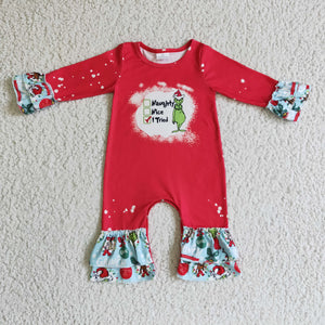 LR0193 baby girl clothes christmas baby romper