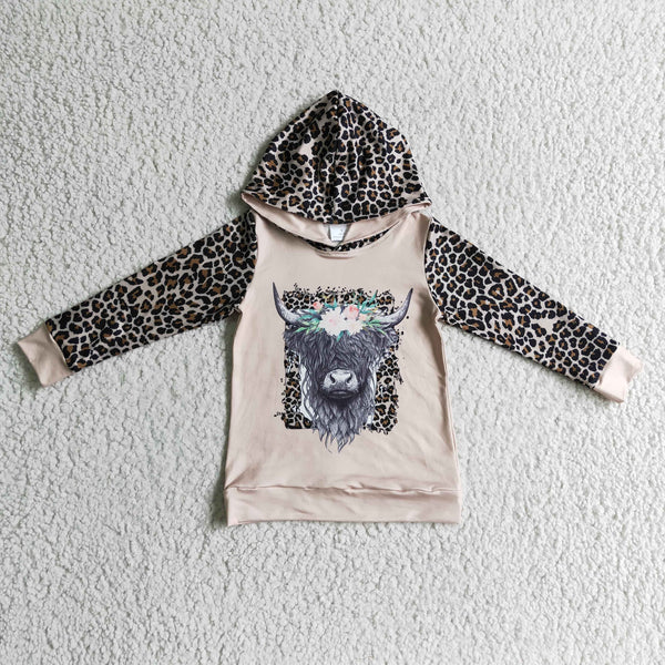 GT0069 baby boy clothes leopard hoodies top winter shirt