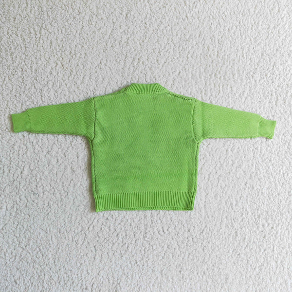 BT0099 sweater top green christmas sweater