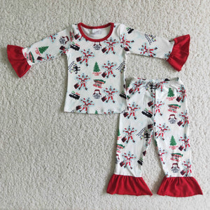 6 A2-18 girl winter christmas long sleeve pajamas set-promotion 2023.11.18