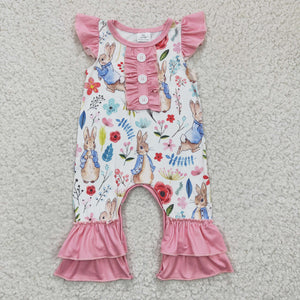 SR0198 baby girl clothes bunny easter romper