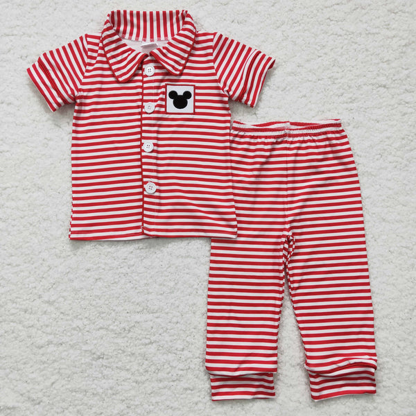 BSPO0040 baby boy clothes stripe cartoon fall spring pajamas set