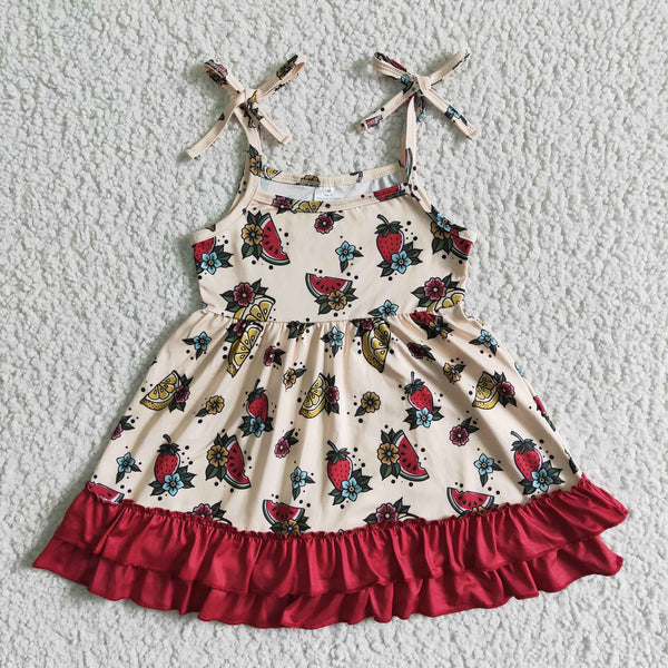 kids matching clothing girl red fruit summer matching clothes