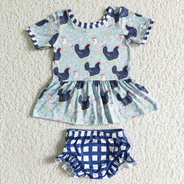 girl summer chicken matching clothes