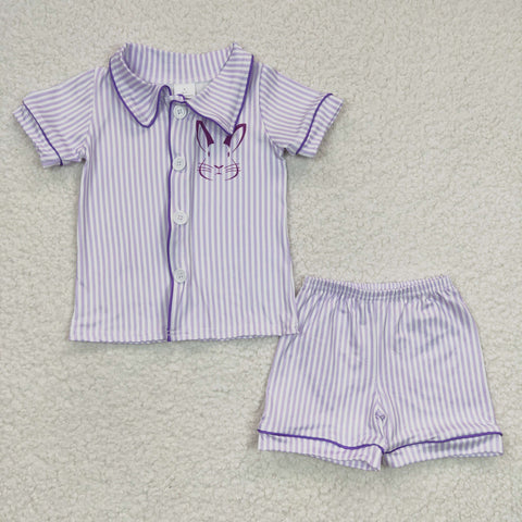 BSSO0105 baby boy clothes purple bunny easter outfits