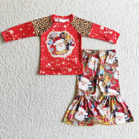 GLP0323 red santa claus baby girl clothes toddler christmas outfit