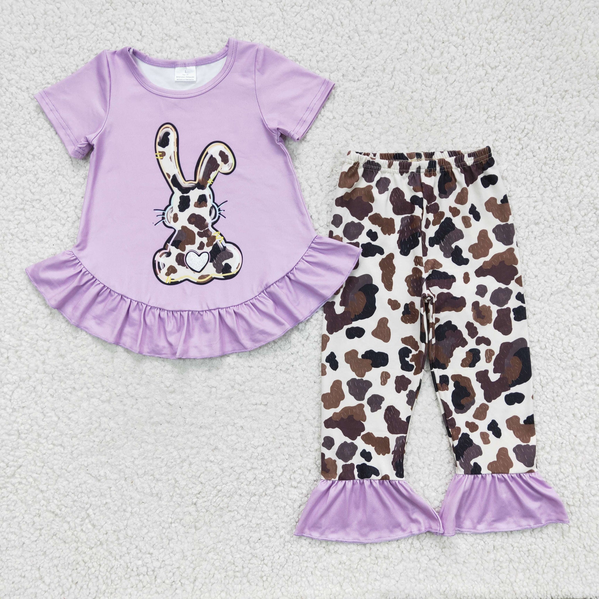 GSPO0238 baby girl clothes purple bunny easter outfits