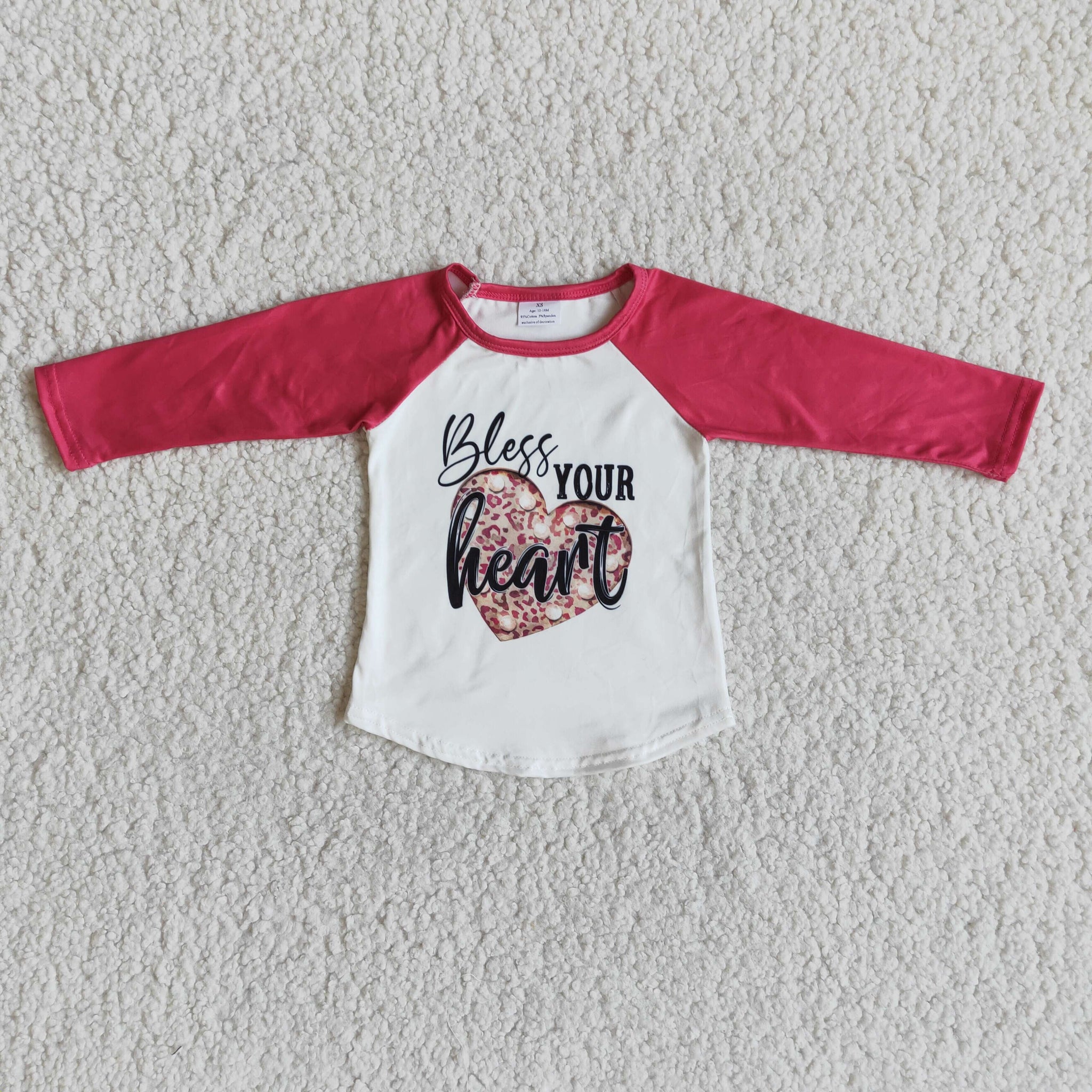 girl clothes valentines day bless your heart top