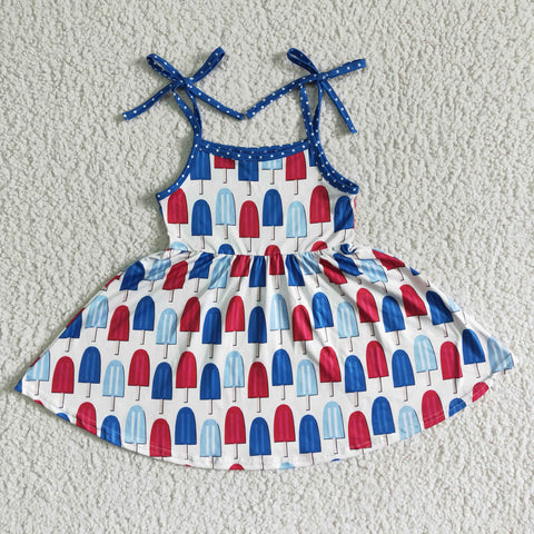 A16-15 toddler girl clothes  popsicle 4th of July girl summer dress-promotion 2024.3.30 $5.5