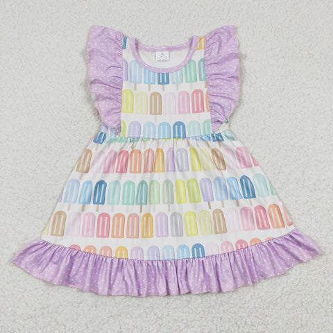 GSD0293 baby girl clothes popsicle colorful summer dress