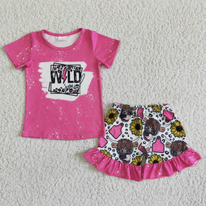 GSSO0067 girl clothes summer wild cow set