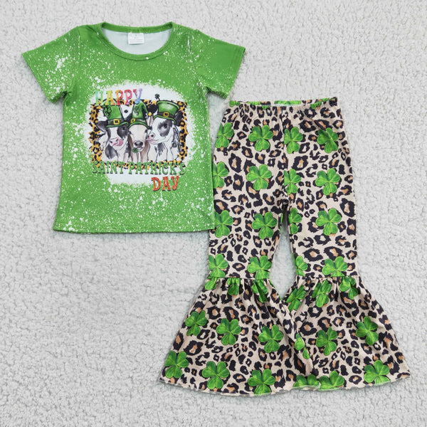 GSPO0329 baby girl clothes green St. Patrick's Day outfits