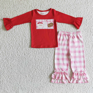 GLP0285 baby girl clothes red christmas outfits