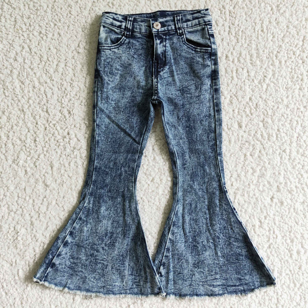 P0008 girl blue denim pants jeans A