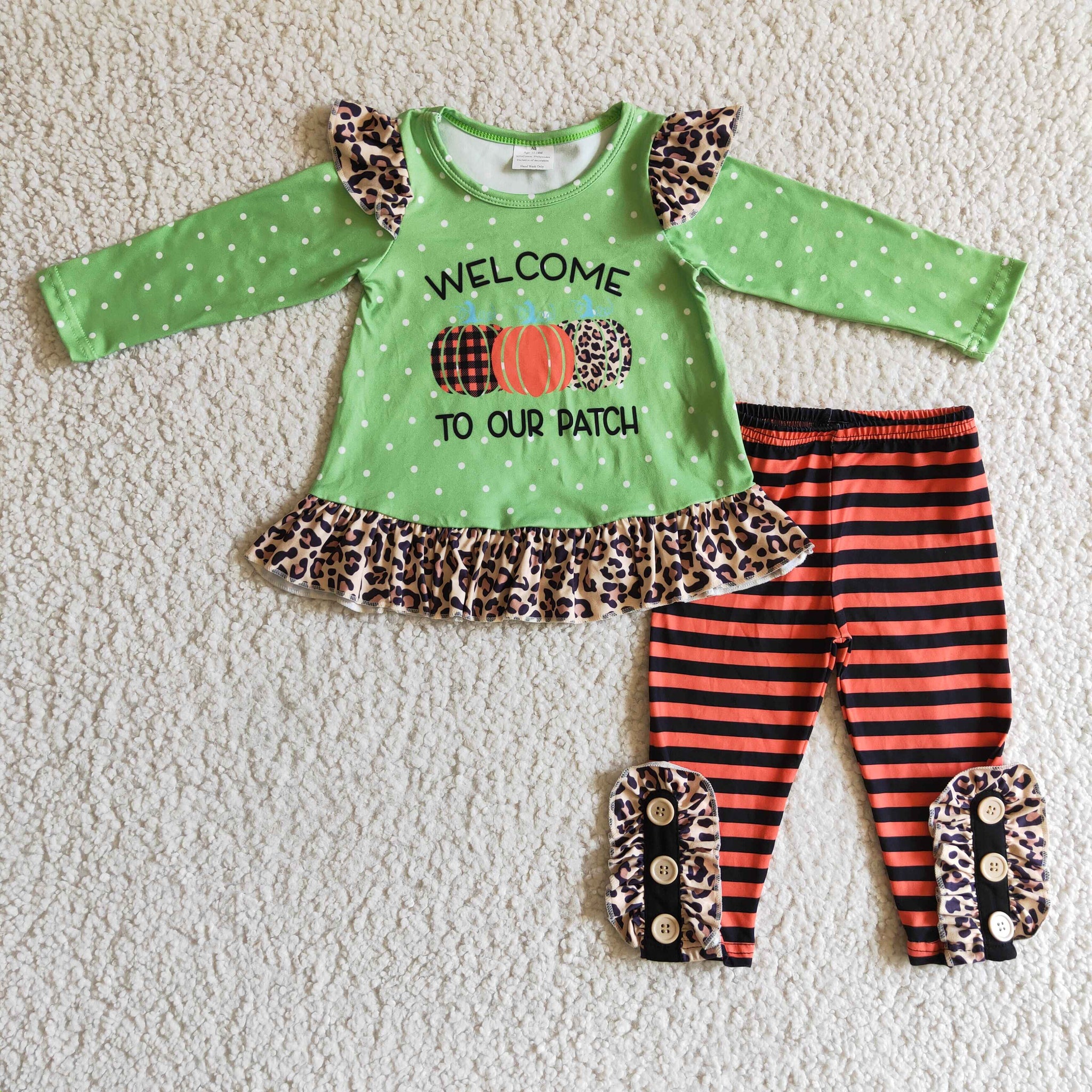 GLP0038 baby girl clothes green halloween outfits