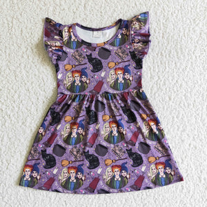 GSD0143 flower girl dresses halloween dresses purple flutter dress