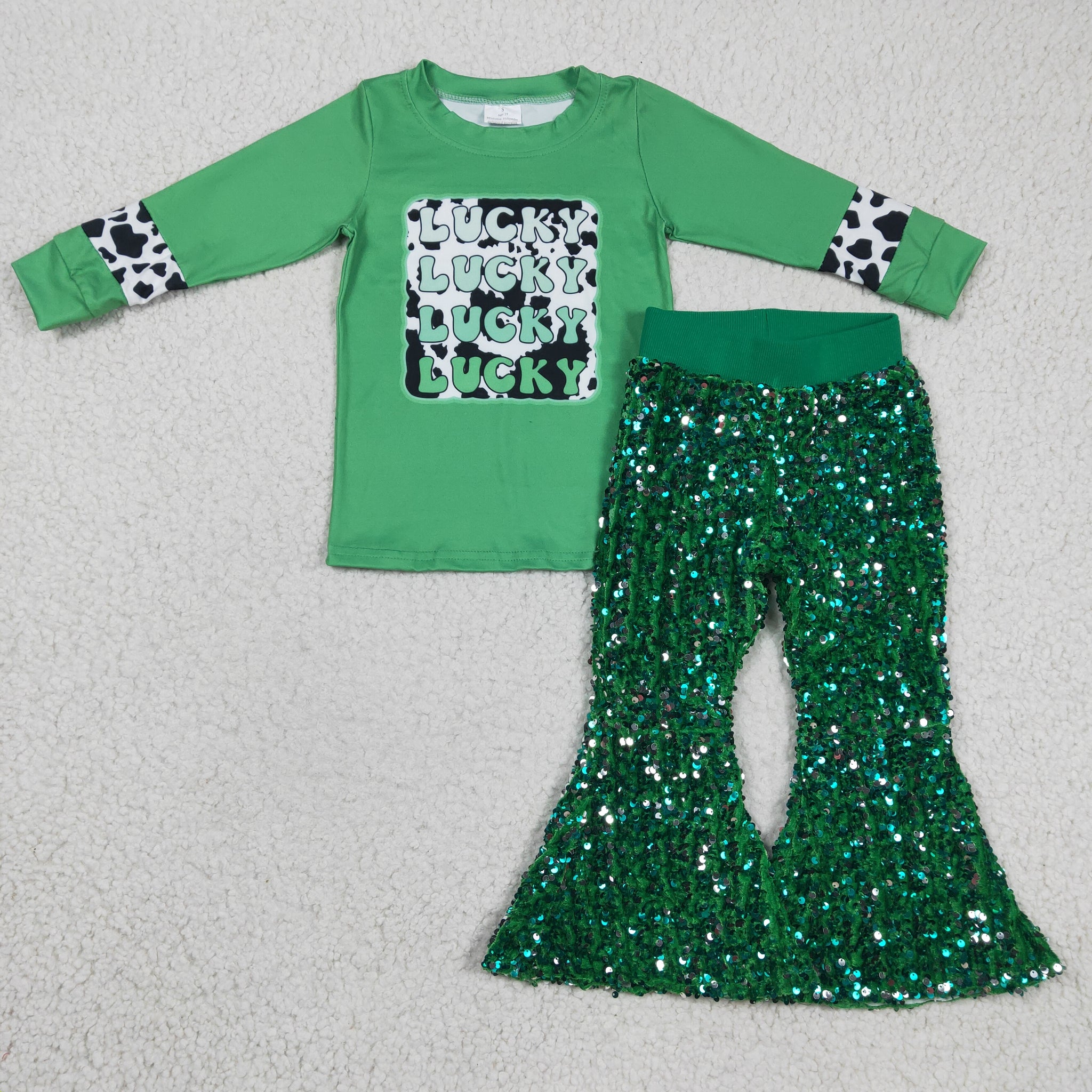 GLP0421 kids clothes girls green luck St. Patrick's Day outfits