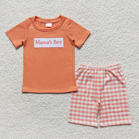 BSSO0228 baby boy clothes mama's boy mother's day embroidery boy summer outfit