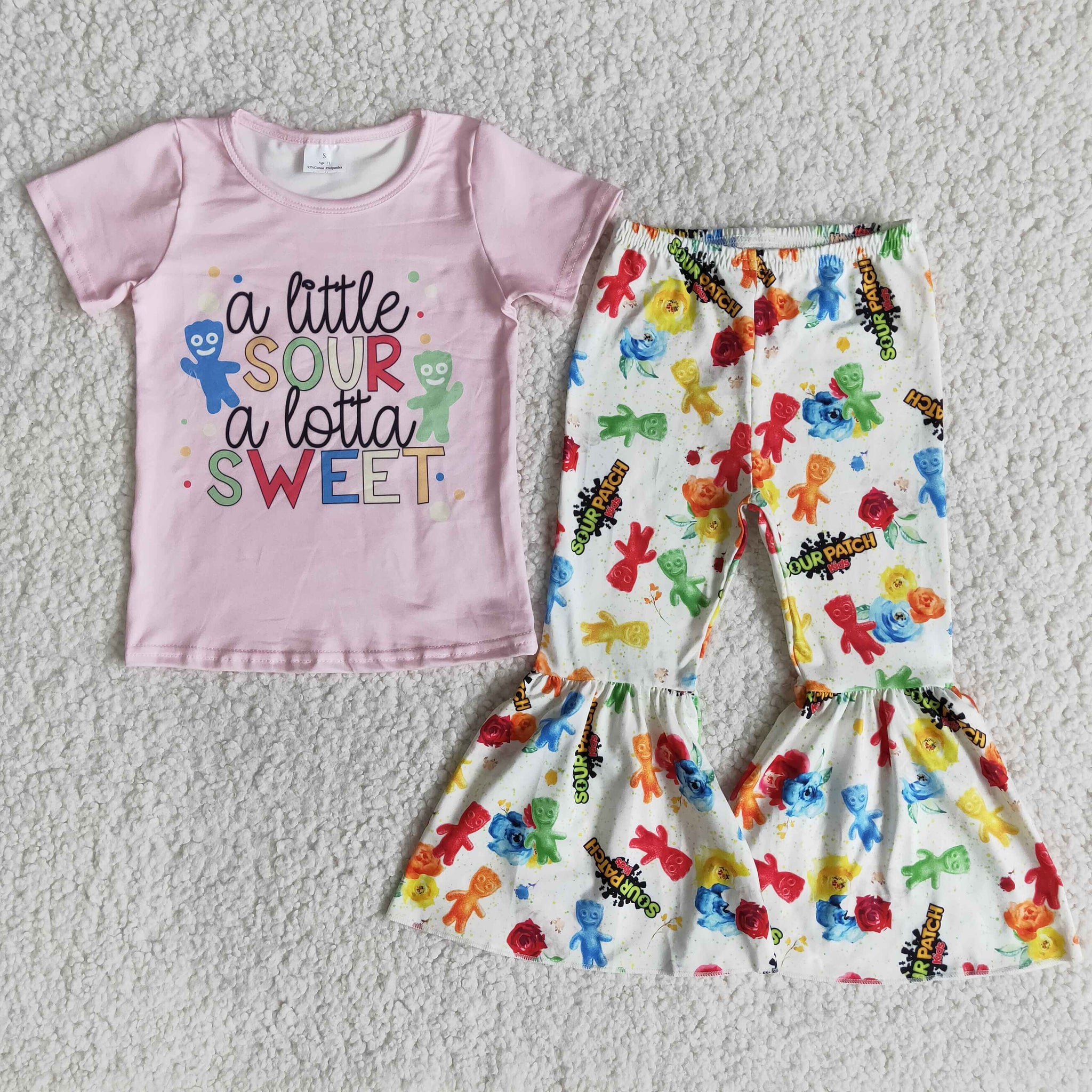 E9-11 girl pink a little sour sweet short sleeve fall spring set-promotion 2024.2.24