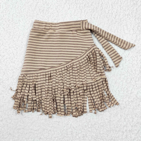 GLK0001 baby girl clothes Khaki stripe skirt