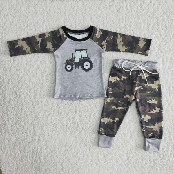 6 B6-4 grey camouflage truck baby boy clothes winter outfits