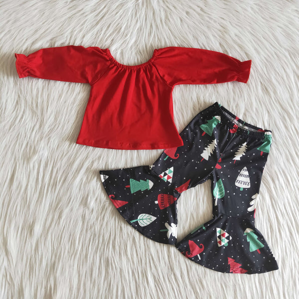 6 A24-5 toddler girl clothes red tree christmas outfits - promotion 2023.10.21