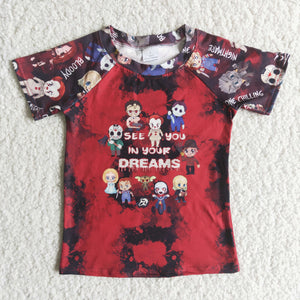 boy halloween red short sleeve top tshirt see you in your oreams