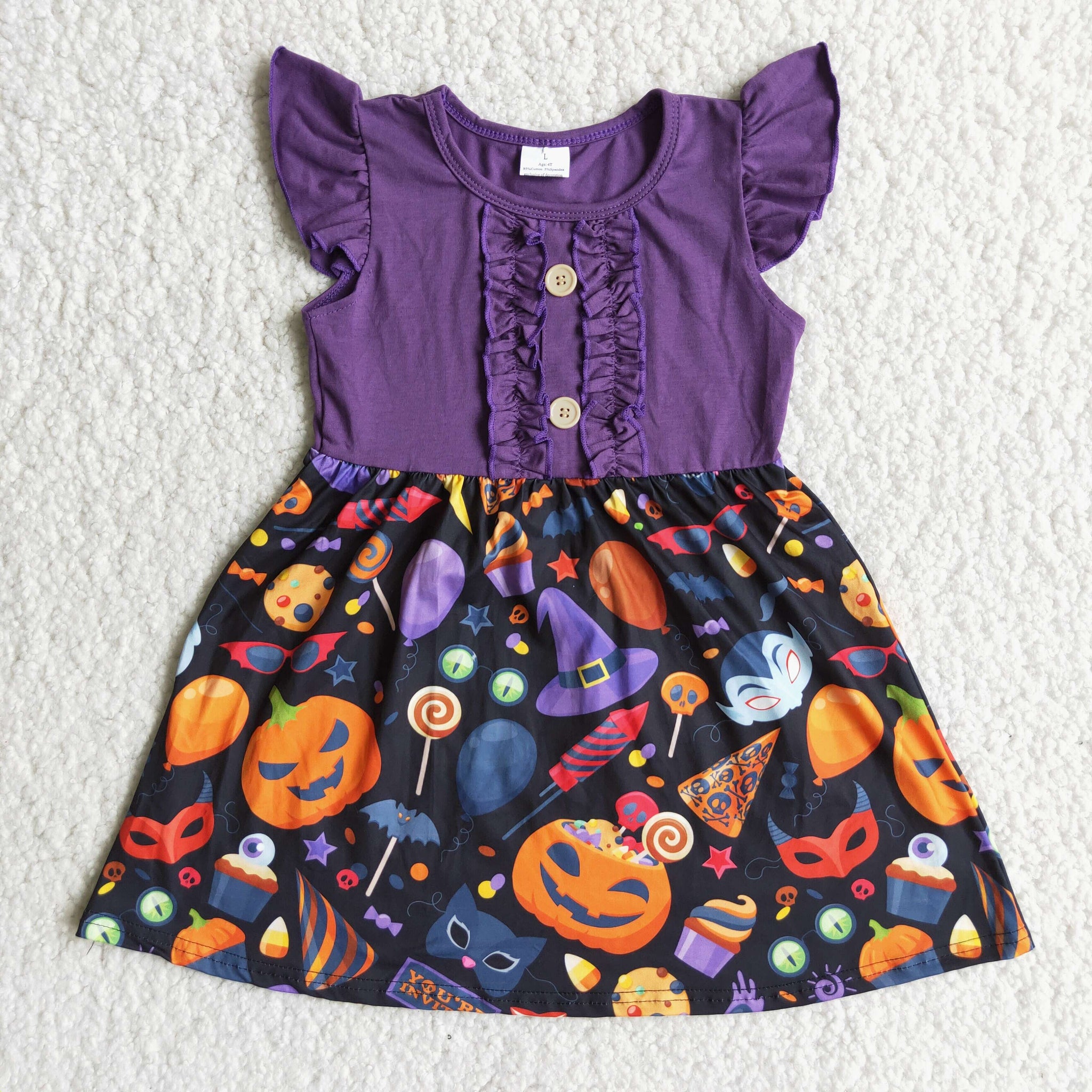 D3-26 flower girl dresses halloween dresses purple flutter dress-promotion 2023.9.4