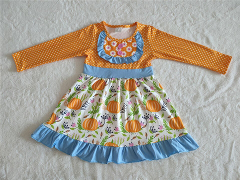 6 A12-30 kids clothes girls girl halloween orange pumpkin dress-promotion 2023.8.21