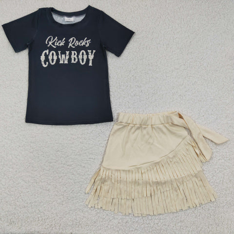 GSD0304 toddler girl clothes cowboy summer outfit