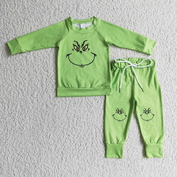 BLP0111 RTS baby boy clothes green christmas outfits