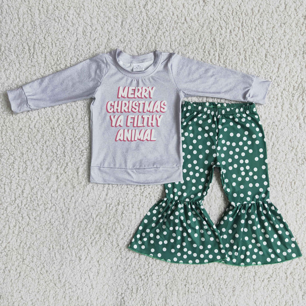 6 A7-16 baby girl clothes merry christmas green dot outfits-promotion 2023.11.25