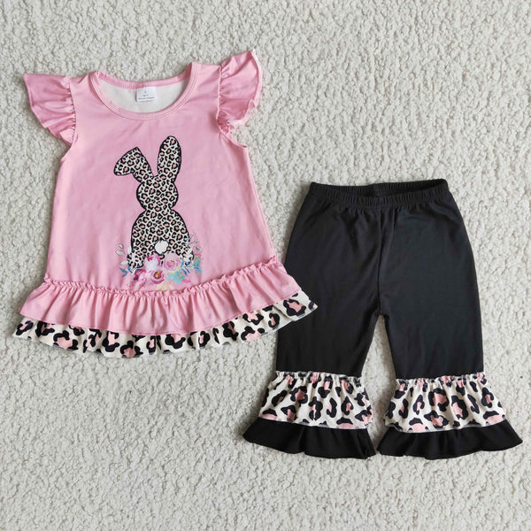 E6-17 toddler girl clothes bunny easter outfit