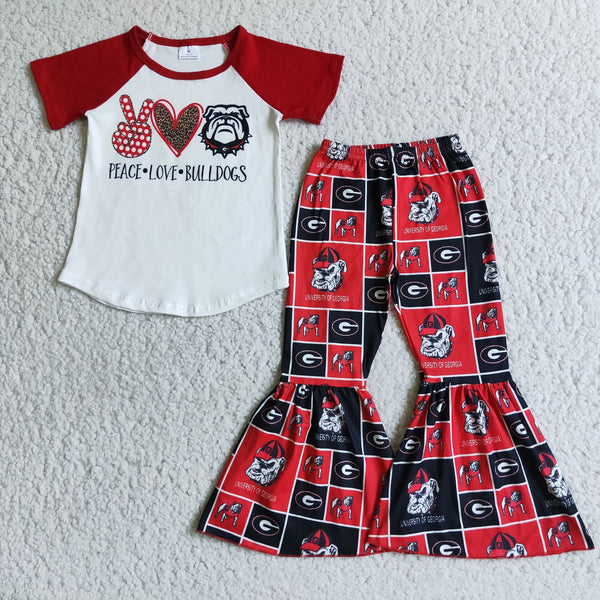 A1-24 baby girl clothes girl fall spring short sleeve red state set