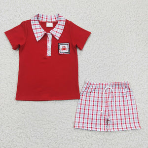 BSSO0106 kids clothes boys red crab summer outfits