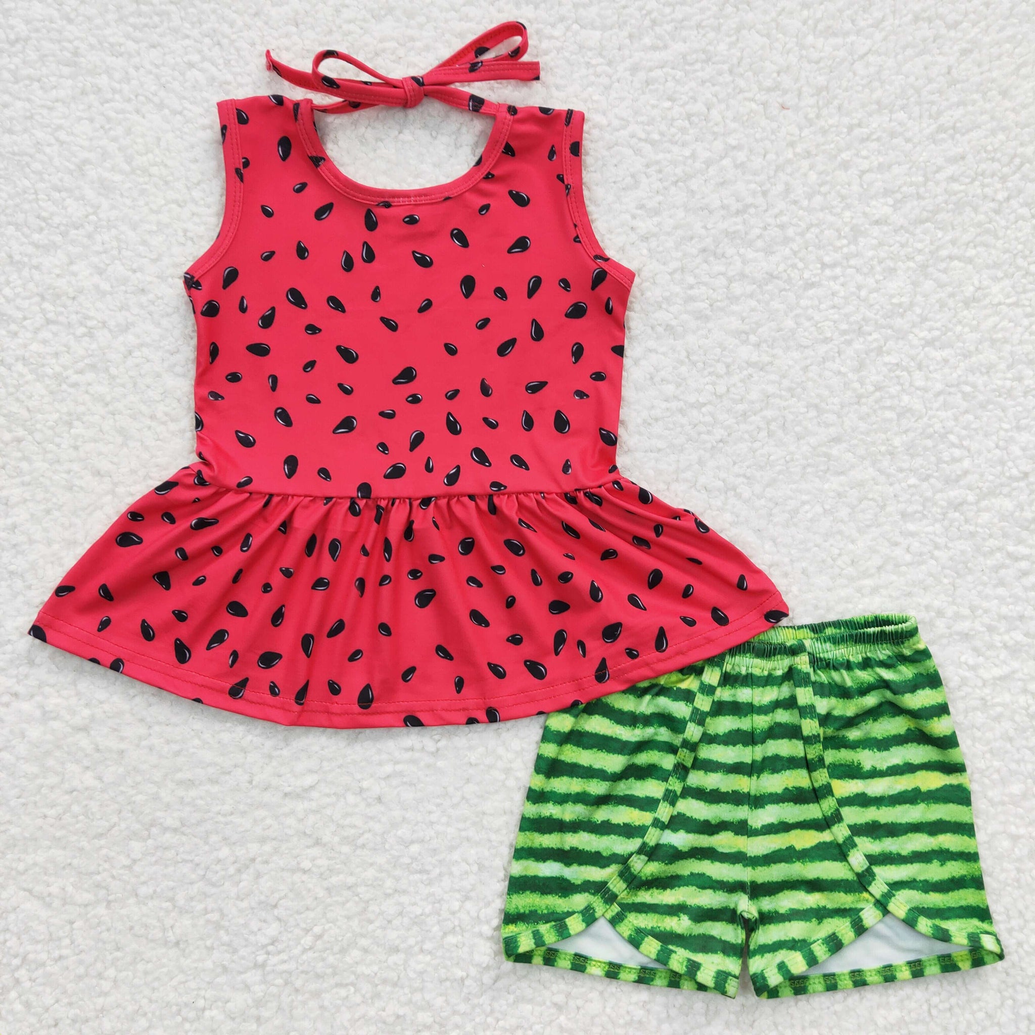 GSSO0192 kids clothes girls watermelon summer outfits