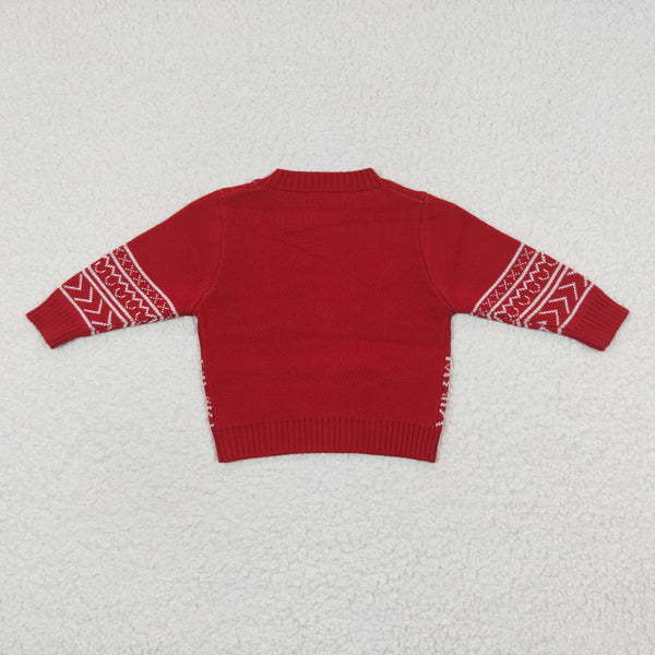 BT0218 baby clothes red cow sweater shirt